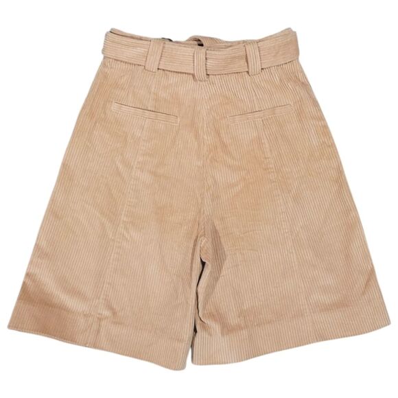 Ulla Johnson Piper Corduroy High Waisted Belted Long Shorts in Dover Size 8 - Picture 3 of 9